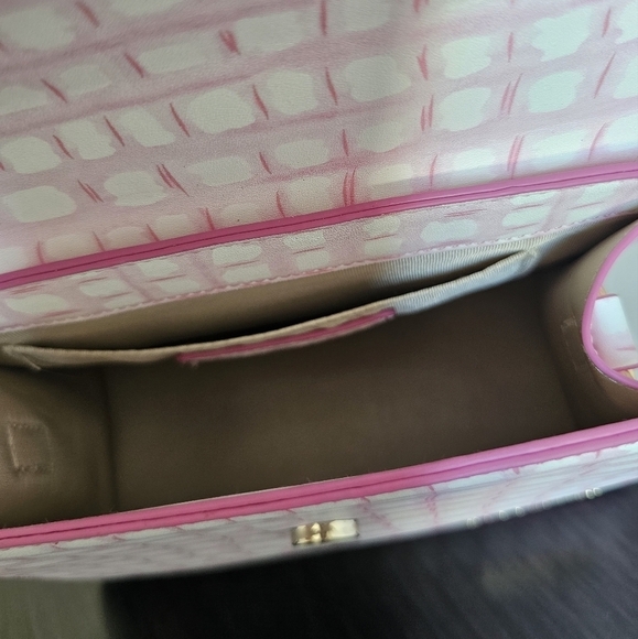 Jacquemus inspired small, smooth leather handbag pink/white check print. - Picture 7 of 7